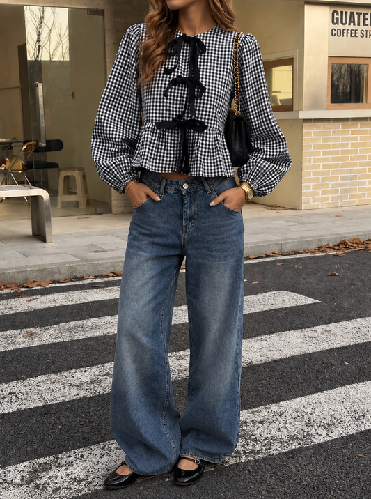 SELÈNE★STAR | Blusa Cuadros