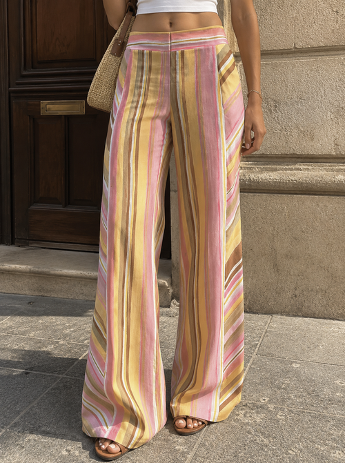 SELÈNE★STAR | Pantalones Rayas Rosa