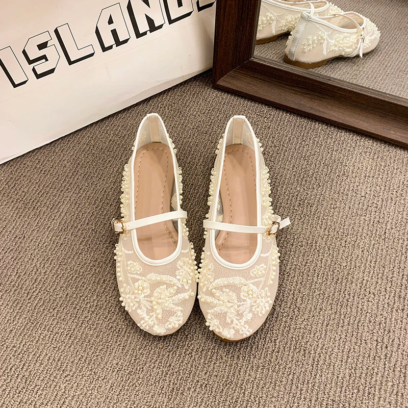 SELÈNE★STAR | Merceditas Coquette en Malla Bordada