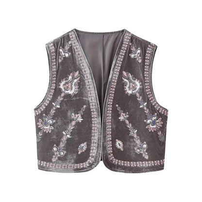 SELÈNE★STAR | Chaleco bordado floral