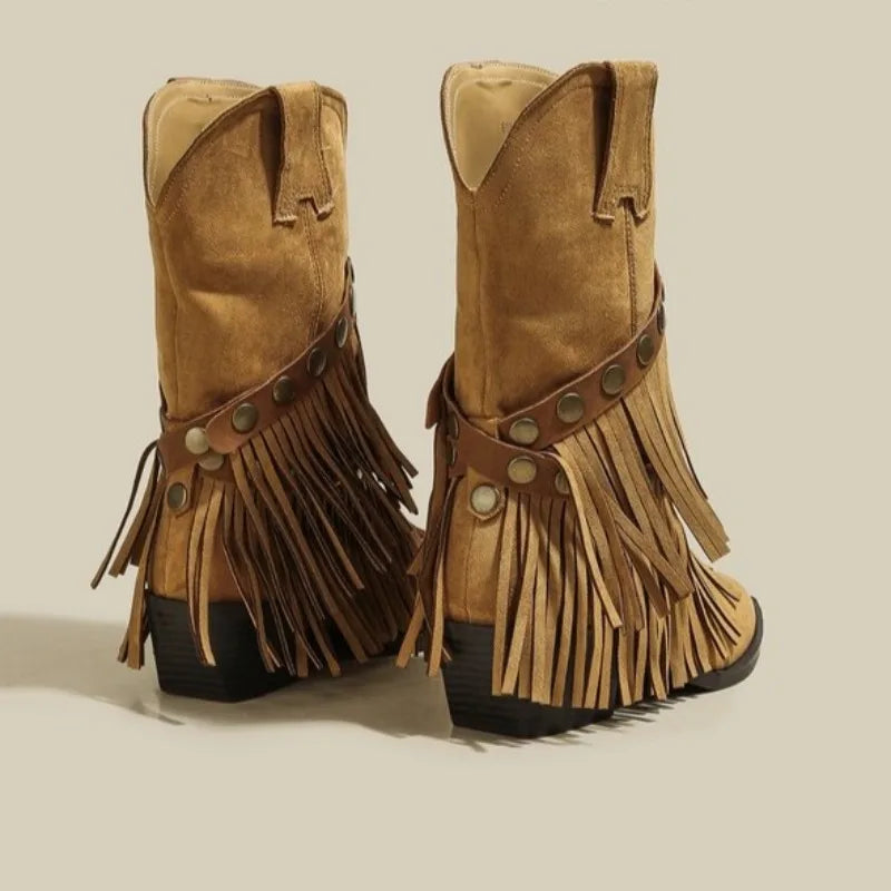 SELÈNE★STAR | Botas Cowboy Flecos
