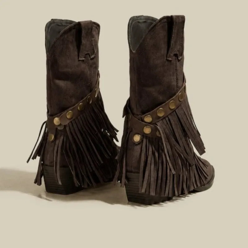 SELÈNE★STAR | Botas Cowboy Flecos