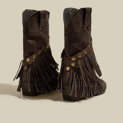 SELÈNE★STAR | Botas Cowboy Flecos