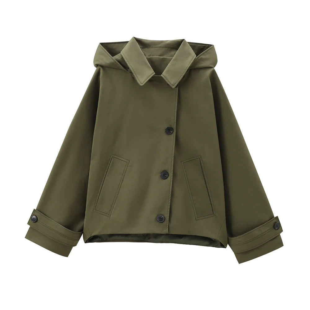 SELÈNE★STAR | Chaqueta Trench Capucha