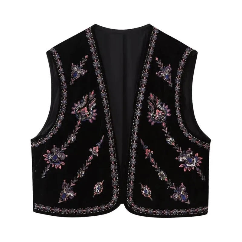 SELÈNE★STAR | Chaleco bordado floral