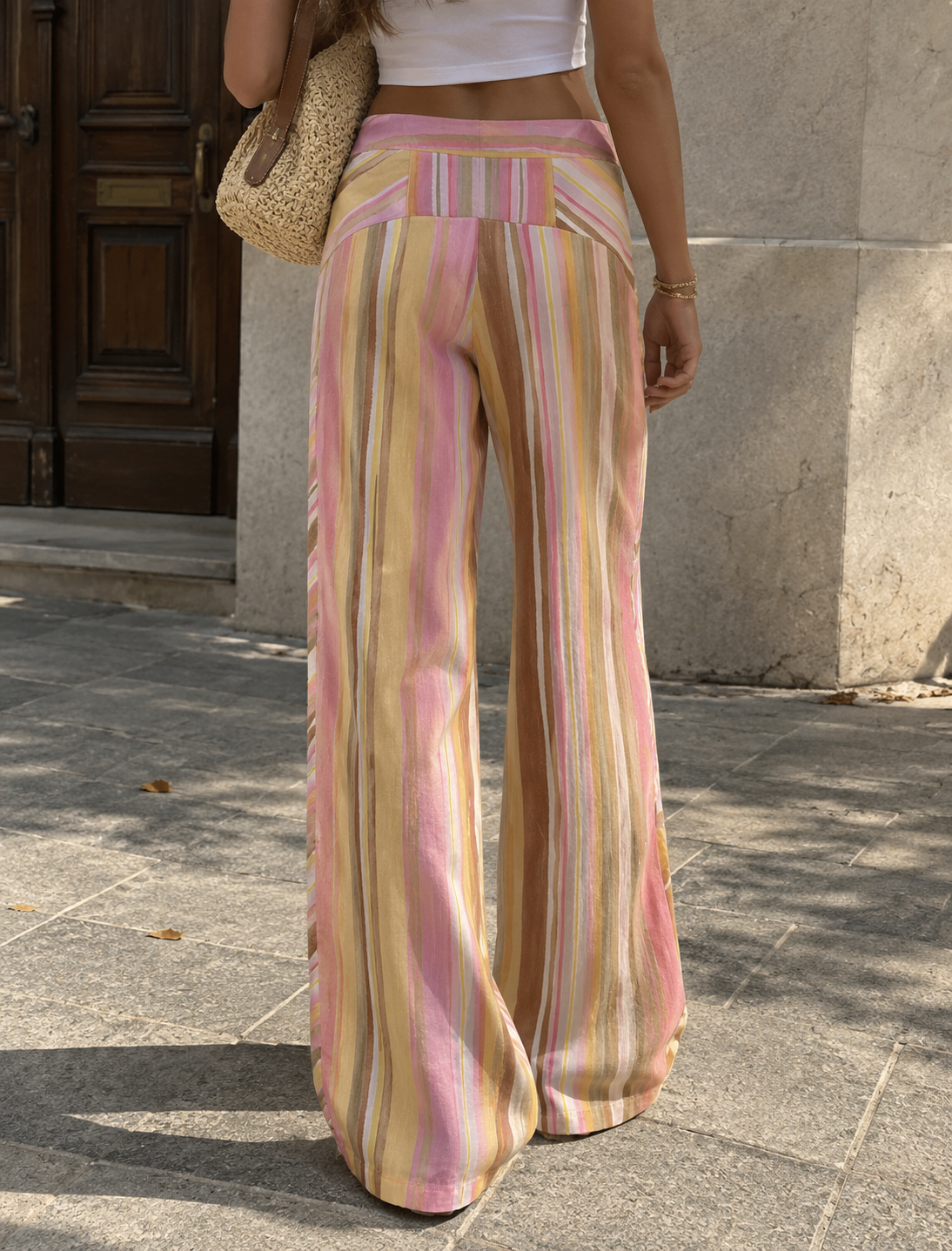 SELÈNE★STAR | Pantalones Rayas Rosa